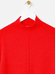 Oliver Bonas Red Funnel Neck Knitted Jumper - Image 6 of 9
