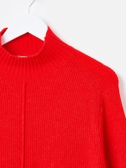 Oliver Bonas Red Funnel Neck Knitted Jumper - Image 9 of 9