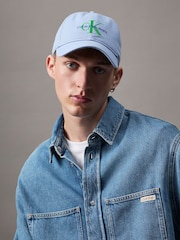 Calvin Klein Blue Mono Logo Embro 100% Cotton Cap - Image 1 of 5