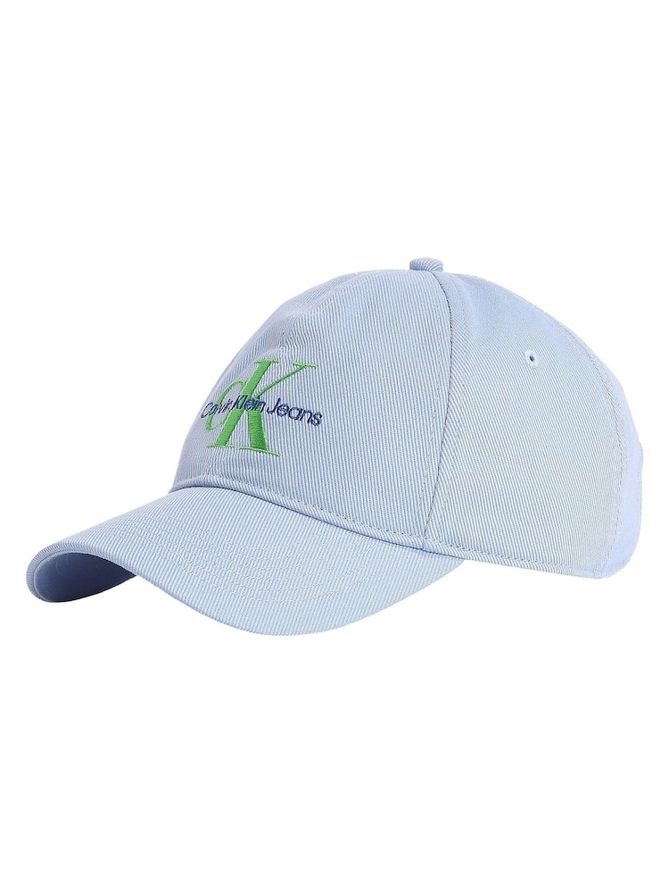 Calvin Klein Blue Mono Logo Embro 100% Cotton Cap - Image 2 of 5