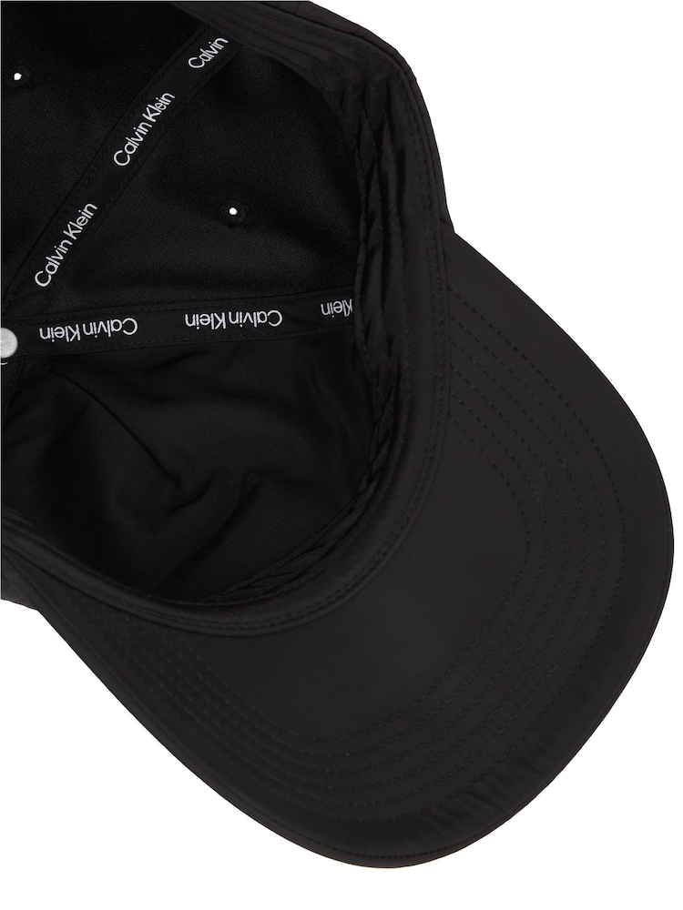 Calvin Klein Black Monologo Patch 6 Panel Cap - Image 4 of 4 Calvin Klein Black Monologo Patch 6 Panel Cap - Image 4 of 4