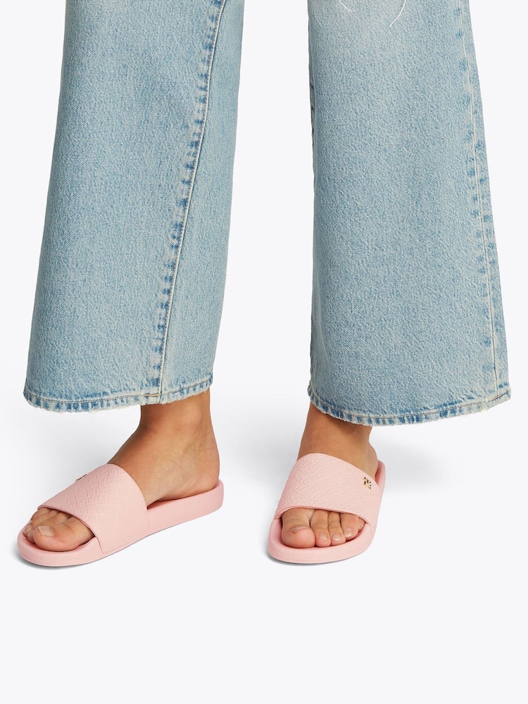 Tommy Hilfiger Pink Monogram Pool Sandals - Image 1 of 6 Tommy Hilfiger Pink Monogram Pool Sandals - Image 1 of 6