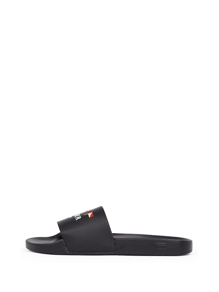 Tommy Hilfiger Black Nyc Pool Slides - Image 3 of 6