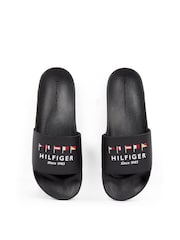 Tommy Hilfiger Black Nyc Pool Slides - Image 6 of 6
