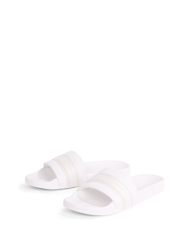Tommy Hilfiger Ecru Pool Slides With Webbing - Image 4 of 6