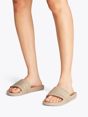 Tommy Hilfiger Cream Pool Slides With Webbing - Image 1 of 6