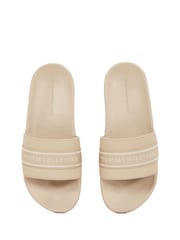 Tommy Hilfiger Cream Pool Slides With Webbing - Image 6 of 6