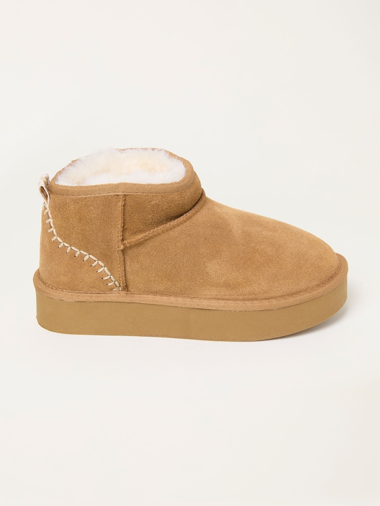 FatFace Maeve Tan Brown Mini Boot - Image 1 of 3