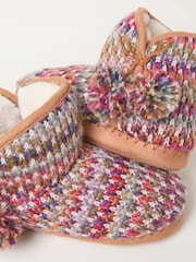 FatFace Sara Pink Knit Boot Slipper - Image 2 of 3