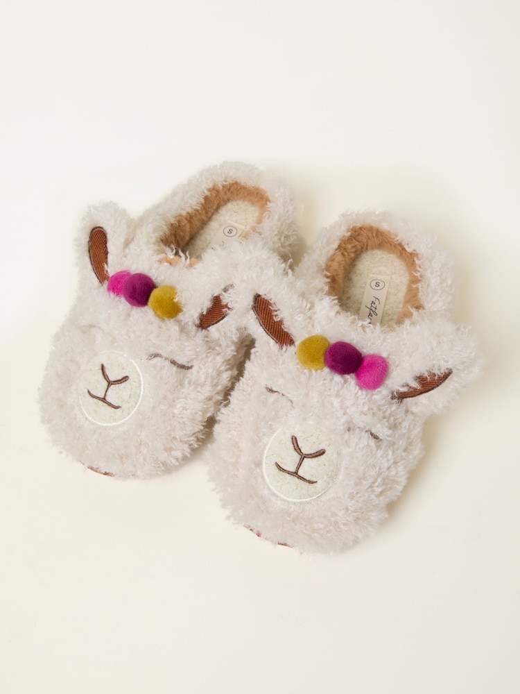FatFace Lydia Ivory Llama Slipper - Image 2 of 3 FatFace Lydia Ivory Llama Slipper - Image 2 of 3