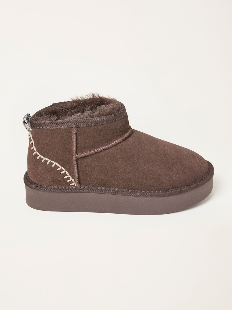 FatFace Maeve Chocolate Brown Mini Boot - Image 1 of 3 FatFace Maeve Chocolate Brown Mini Boot - Image 1 of 3