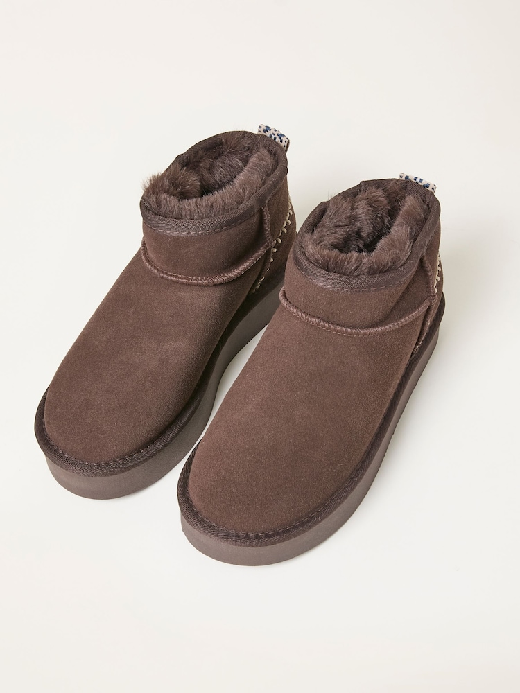 FatFace Maeve Chocolate Brown Mini Boot - Image 3 of 3 FatFace Maeve Chocolate Brown Mini Boot - Image 3 of 3