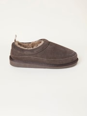 FatFace Laura Chocolate Brown Suede Slipper - Image 1 of 3