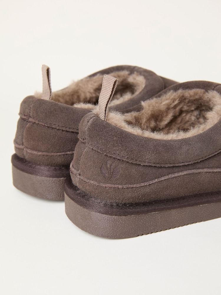 FatFace Laura Chocolate Brown Suede Slipper - Image 2 of 3