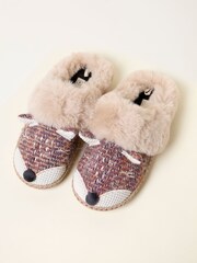 FatFace Pink/Cream Fifi Fox Slipper - Image 2 of 3