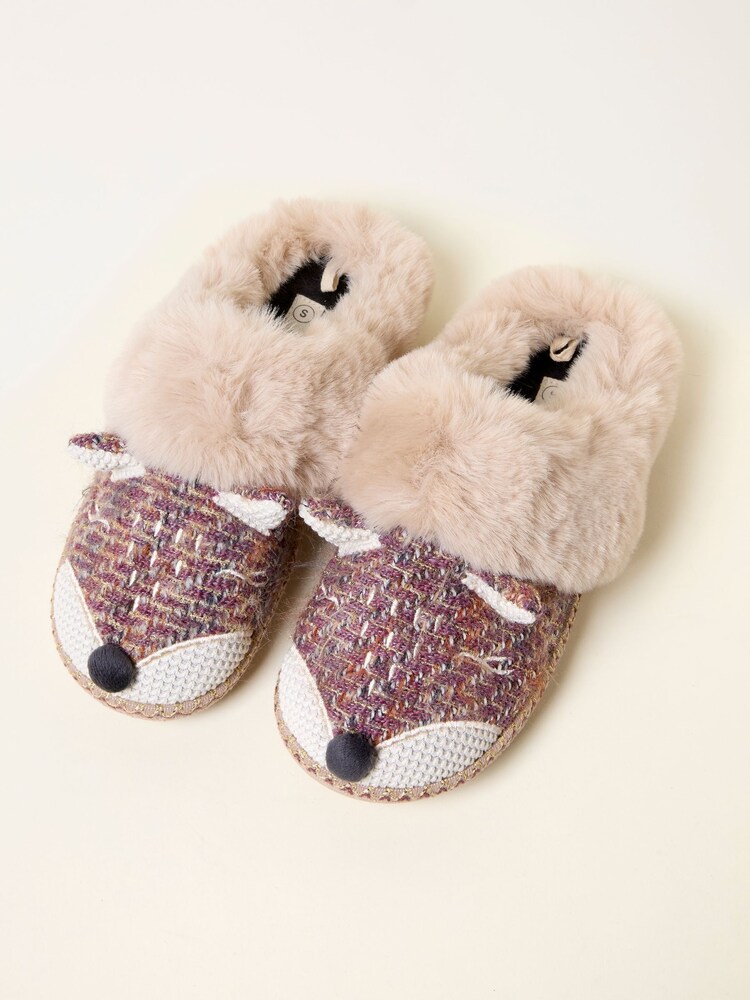 FatFace Pink/Cream Fifi Fox Slipper - Image 2 of 3