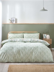 Catherine Lansfield Green Forest Blossom Reversible Duvet Cover Set - Image 2 of 4