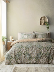 Pineapple Elephant Green Alba Geo Reversible Duvet Cover Set - Image 1 of 5