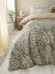Pineapple Elephant Green Alba Geo Reversible Duvet Cover Set - Image 3 of 5