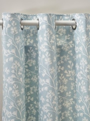 Catherine Lansfield Brooke Floral Print Lined Eyelet Curtains - Imagen 1 de 4