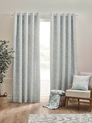 Catherine Lansfield Brooke Floral Print Lined Eyelet Curtains - Imagen 2 de 4