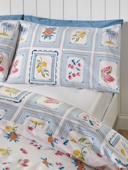 Catherine Lansfield Blue Riviera Tiles Reversible Duvet Cover Set - Image 3 of 4
