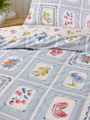 Catherine Lansfield Blue Riviera Tiles Reversible Duvet Cover Set - Image 4 of 4