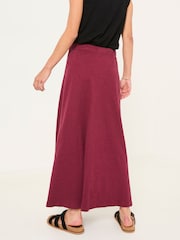 FatFace Kitty Burgundy Red Jersey Midi Skirt - Image 2 of 6