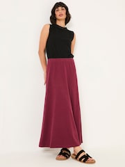 FatFace Kitty Burgundy Red Jersey Midi Skirt - Image 3 of 6