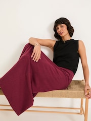 FatFace Kitty Burgundy Red Jersey Midi Skirt - Image 4 of 6