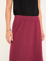 FatFace Kitty Burgundy Red Jersey Midi Skirt - Image 5 of 6