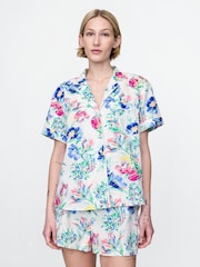 Wit/blauw gebloemd - Gap poplin pyjamashirt - Image 1 of 4