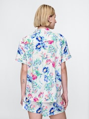 Wit/blauw gebloemd - Gap poplin pyjamashirt - Image 2 of 4