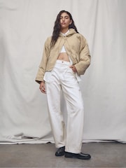 Gap White High Waisted Barrel Carpenter Jeans - Image 1 of 9