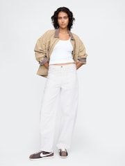 Gap White High Waisted Barrel Carpenter Jeans - Image 2 of 9