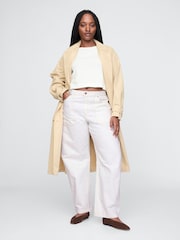 Gap White High Waisted Barrel Carpenter Jeans - Image 3 of 9