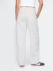 Gap White High Waisted Barrel Carpenter Jeans - Image 5 of 9