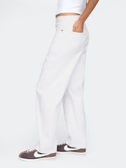 Gap White High Waisted Barrel Carpenter Jeans - Image 6 of 9