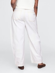 Gap White High Waisted Barrel Carpenter Jeans - Image 7 of 9