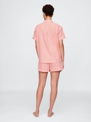Gap Red Cotton Poplin Gingham Short Pyjama Bottoms - Image 2 of 4