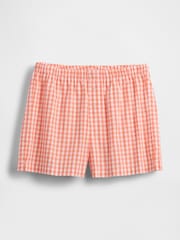 Gap Red Cotton Poplin Gingham Short Pyjama Bottoms - Image 3 of 4