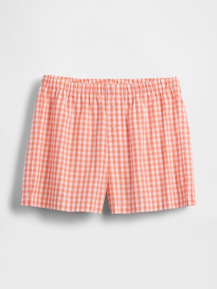 Rood - Gap Cotton Poplin Gingham Short Pyjama Bottoms - Image 3 of 4