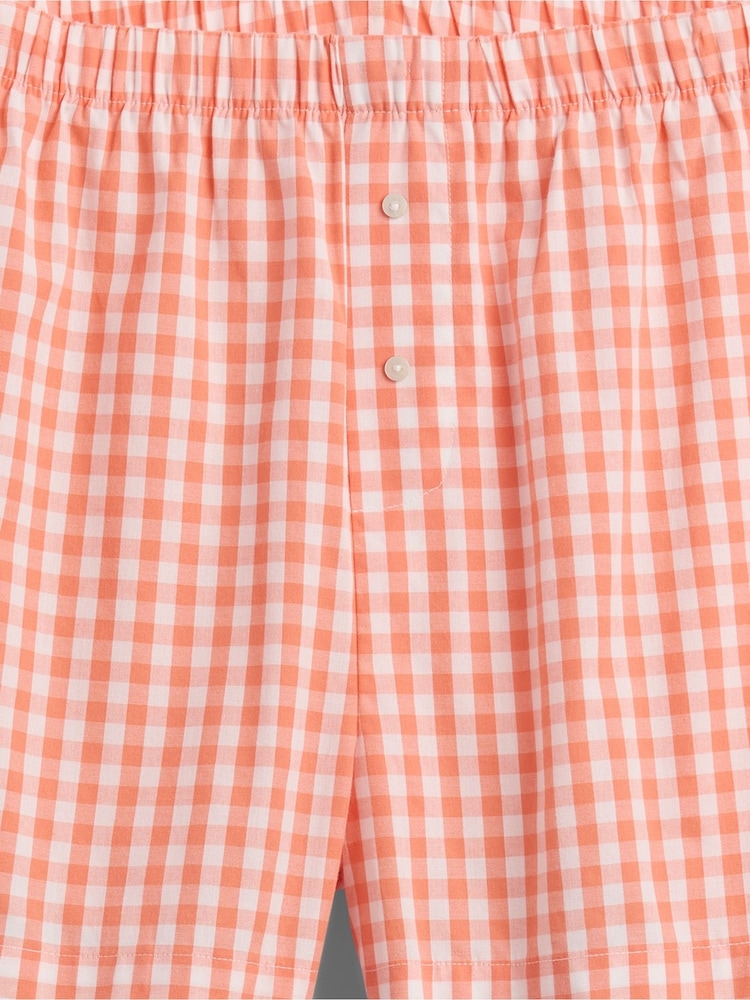 Gap Red Cotton Poplin Gingham Short Pyjama Bottoms - Image 4 of 4