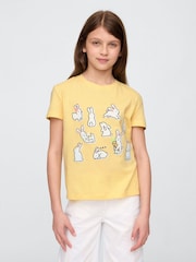 Gap Yellow Rabbit Short Sleeve Crew Neck Graphic T-Shirt (4-13yrs) - Image 1 of 4