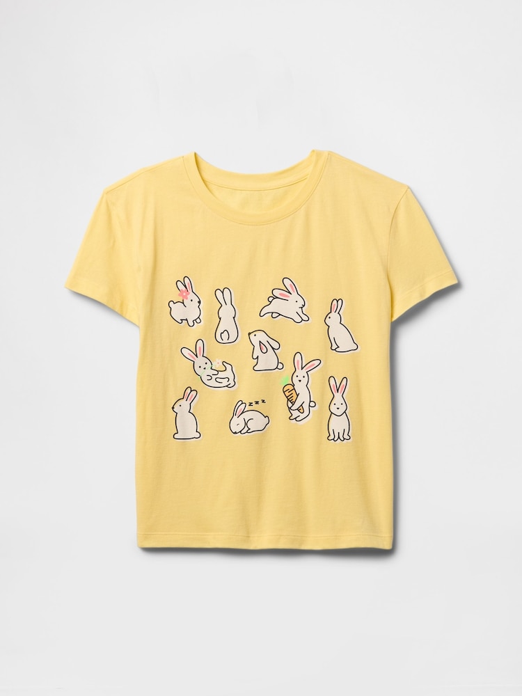 Gap Yellow Rabbit Short Sleeve Crew Neck Graphic T-Shirt (4-13yrs) - Image 3 of 4