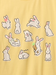 Gap Yellow Rabbit Short Sleeve Crew Neck Graphic T-Shirt (4-13yrs) - Image 4 of 4