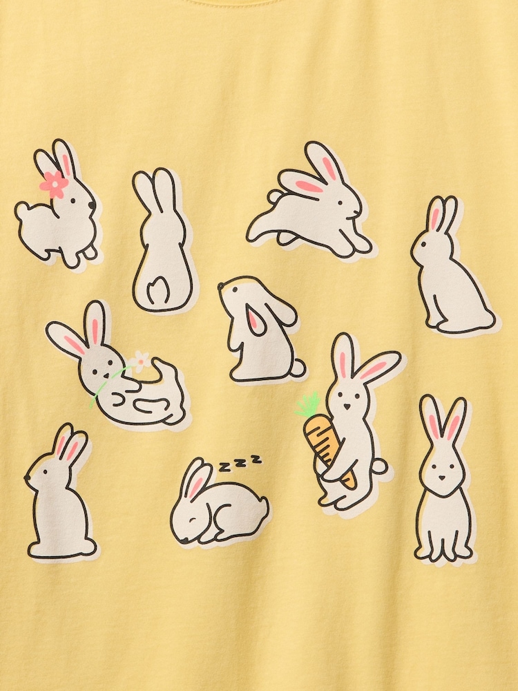 Gap Yellow Rabbit Short Sleeve Crew Neck Graphic T-Shirt (4-13yrs) - Image 4 of 4