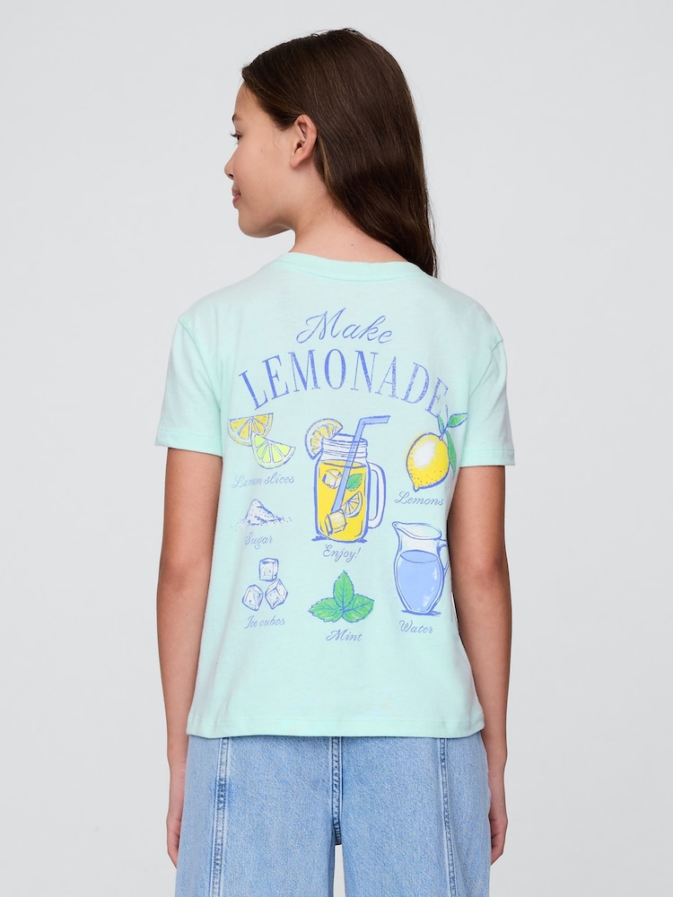 Gap Blue Lemon Short Sleeve Crew Neck Graphic T-Shirt (4-13yrs) - Image 1 of 4