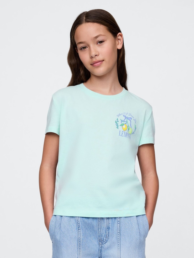 Gap Blue Lemon Short Sleeve Crew Neck Graphic T-Shirt (4-13yrs) - Image 2 of 4