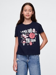 Gap Navy/Blue Baskeball Short Sleeve Crew Neck Graphic T-Shirt (4-13yrs) - Image 1 of 4